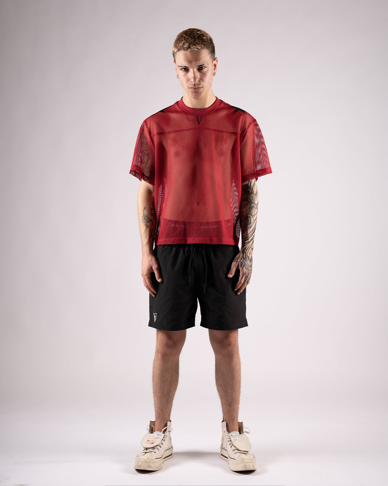 :RED MESH JERSEY: