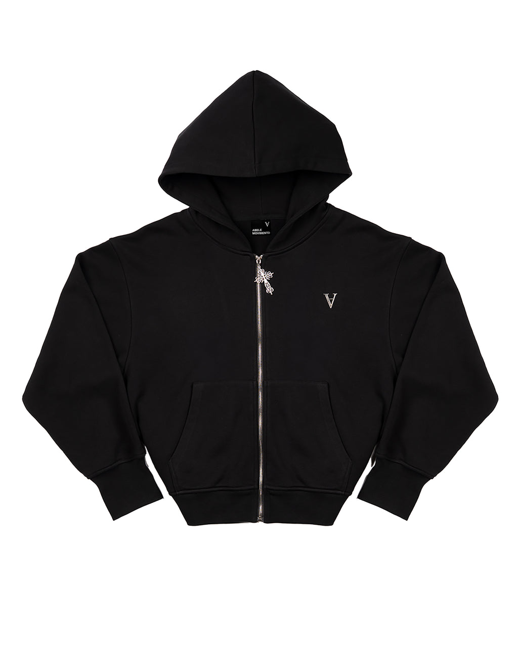 :ZIP HOODIE: BLACK