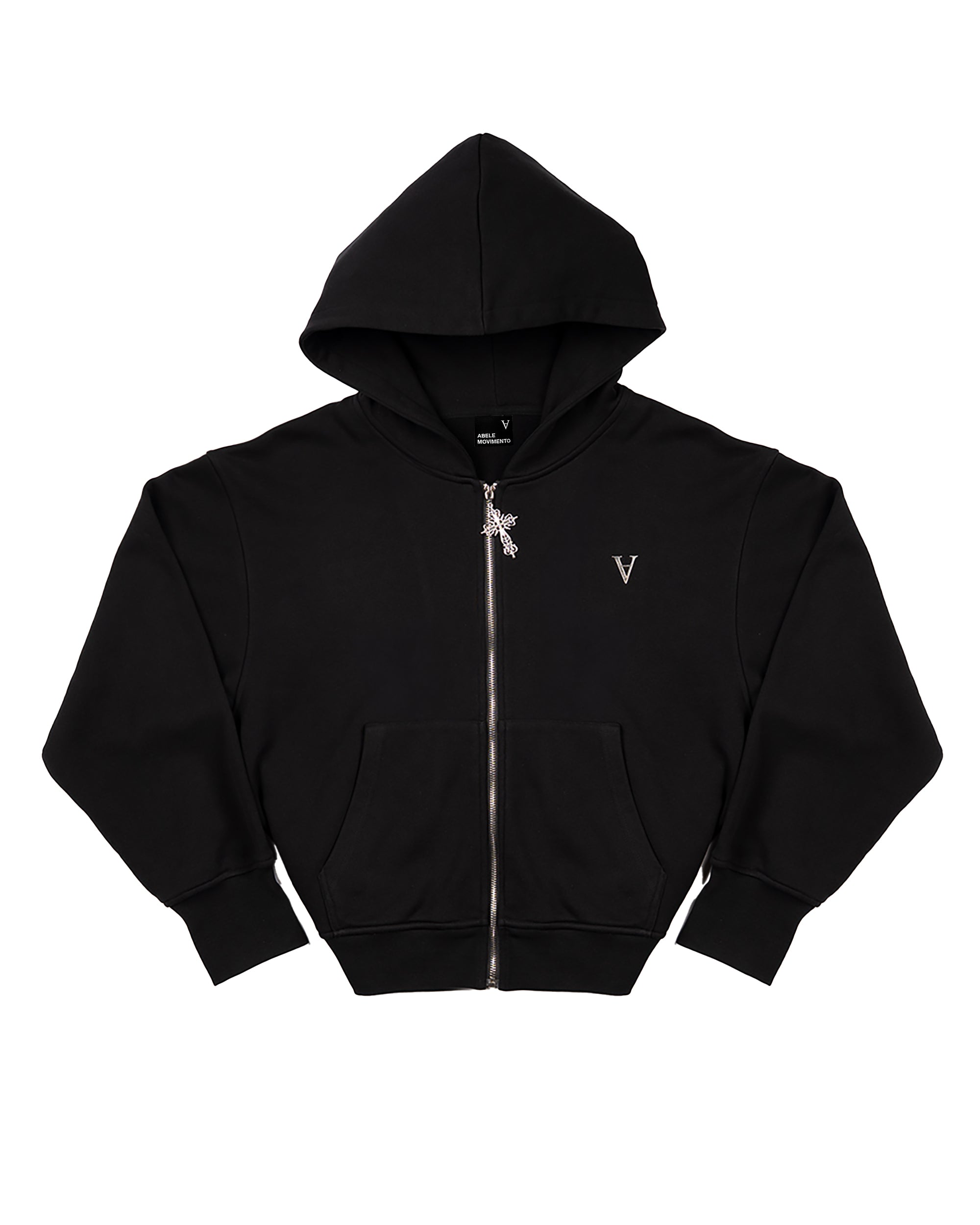 :ZIP HOODIE: BLACK